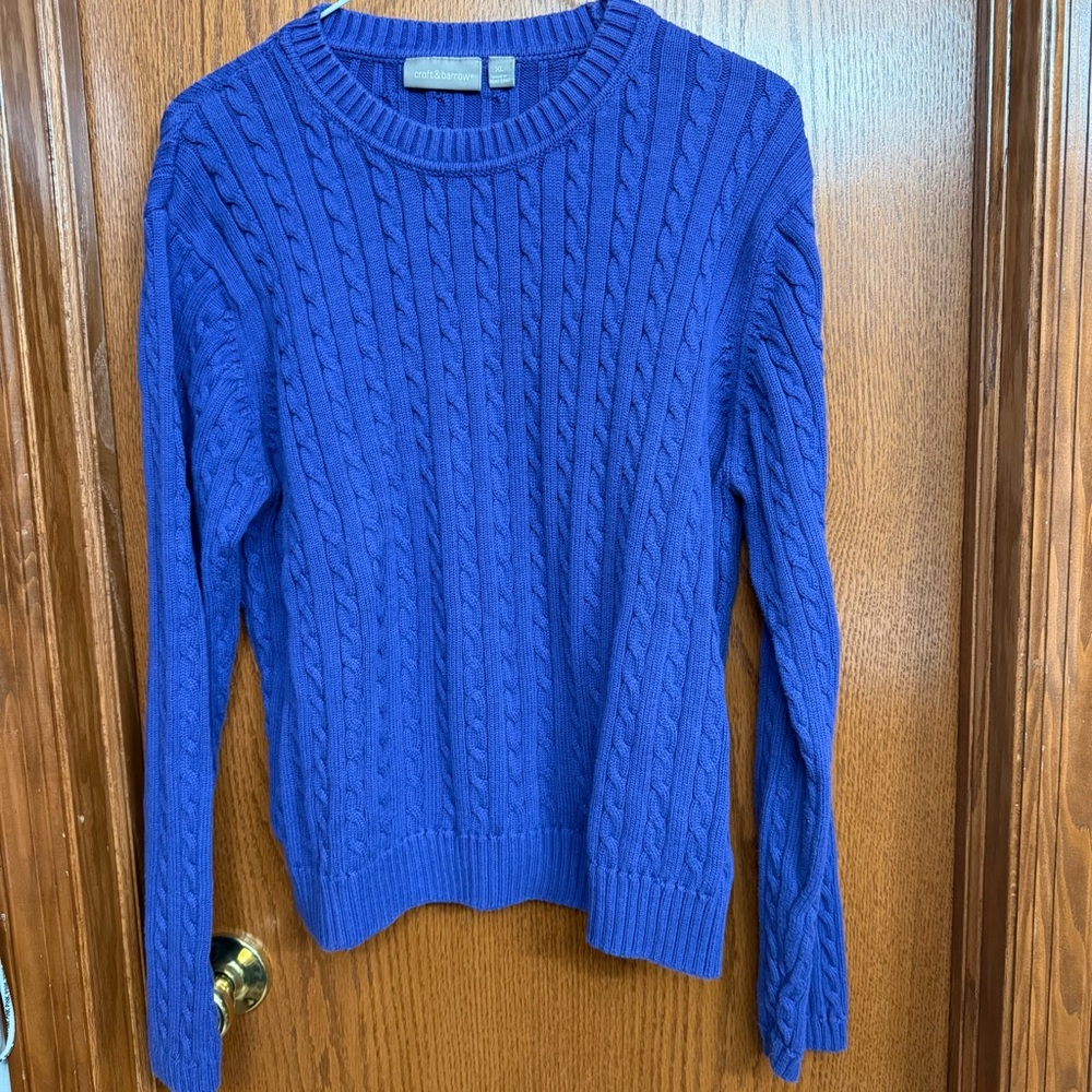 Croft & Barrow Purple Crew Neck Cable Knit Sweater